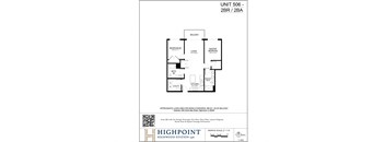 a floor plan of a unit at highpoint residential