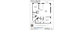 a floor plan for a unit with a bedroom and a bathroom