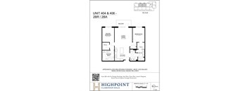 a floor plan of a unit with a bedroom and a bathroom