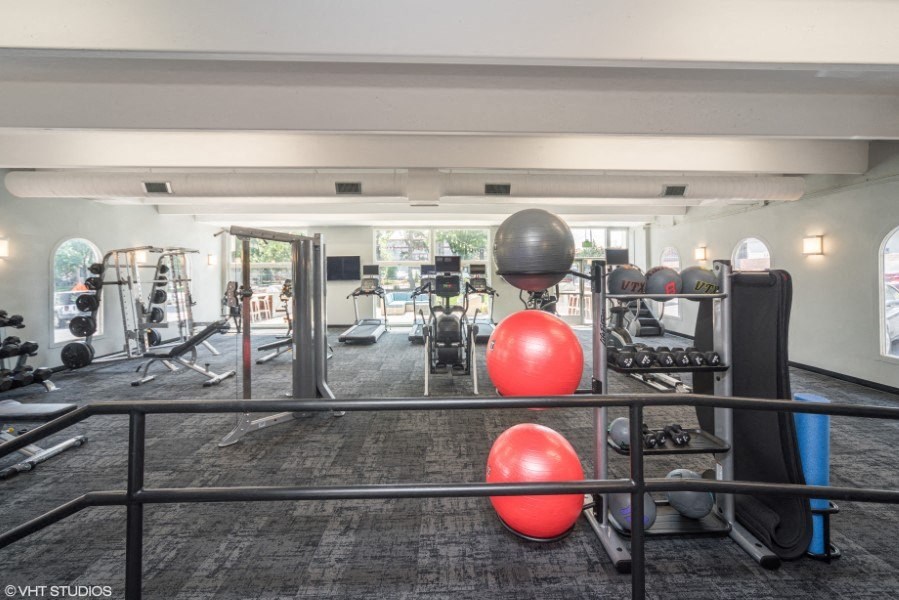 Plenty of natural light in the upgraded gym  at 4805 E Kentucky in Denver, CO