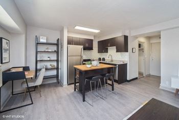 Wood style flooring at Archer Tower in Denver, CO