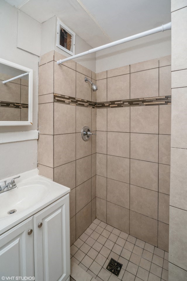 Bathroom with vanity storage