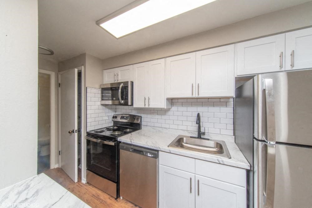 Stainless steel appliances with a built in microwave