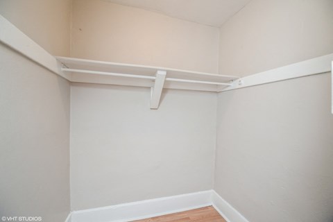 Large white closet with shelving 1170 N Logan St in Denver, CO 