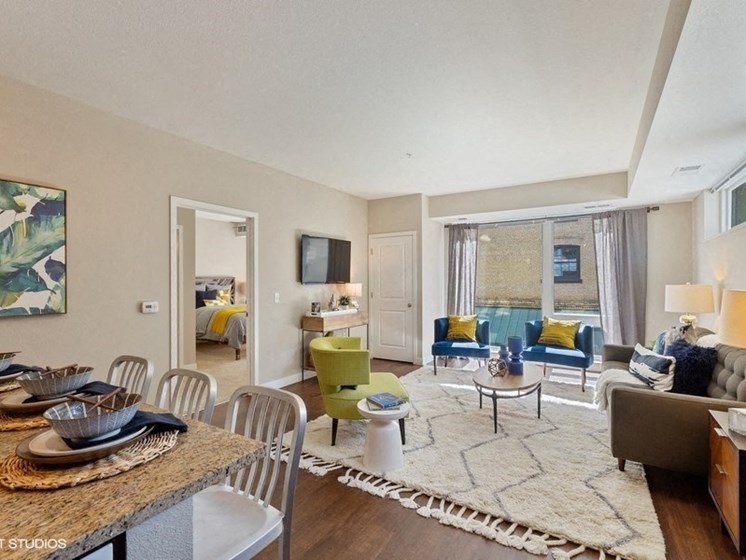 Living Area with Floor to Ceiling Windows