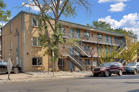 Front entry view with welcome signage at 1303 Columbine St in Denver, CO