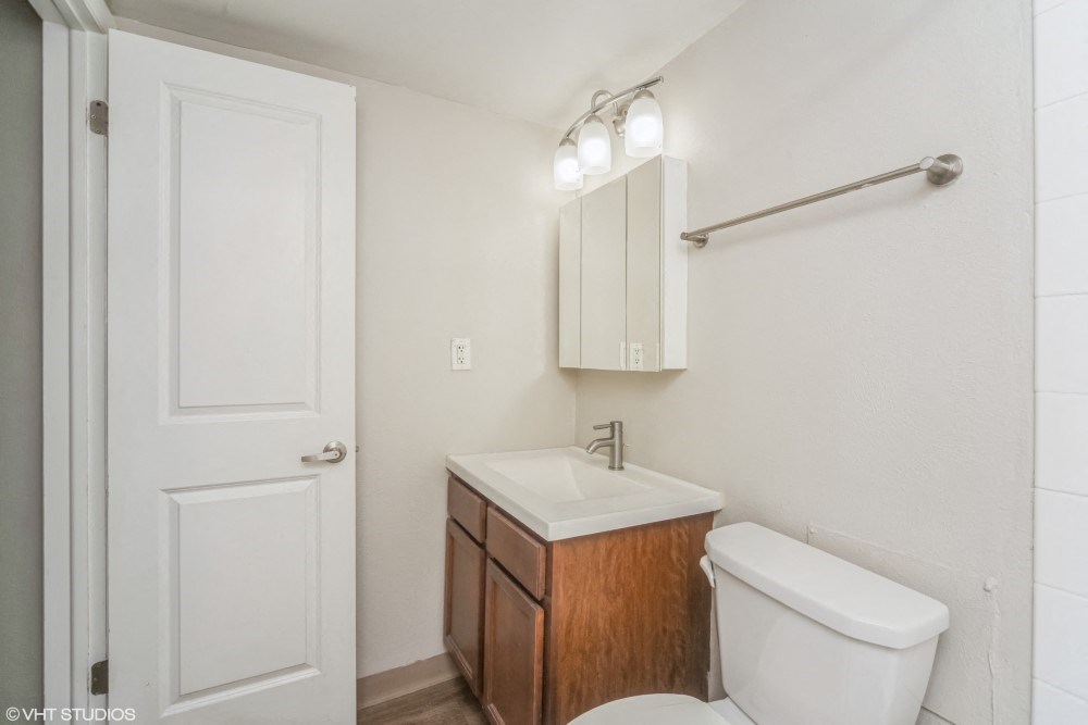 Bathroom with vanity storage