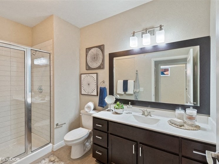 Bright Bathroom with a Standing Shower