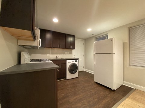 Nice flooring in the kitchen area