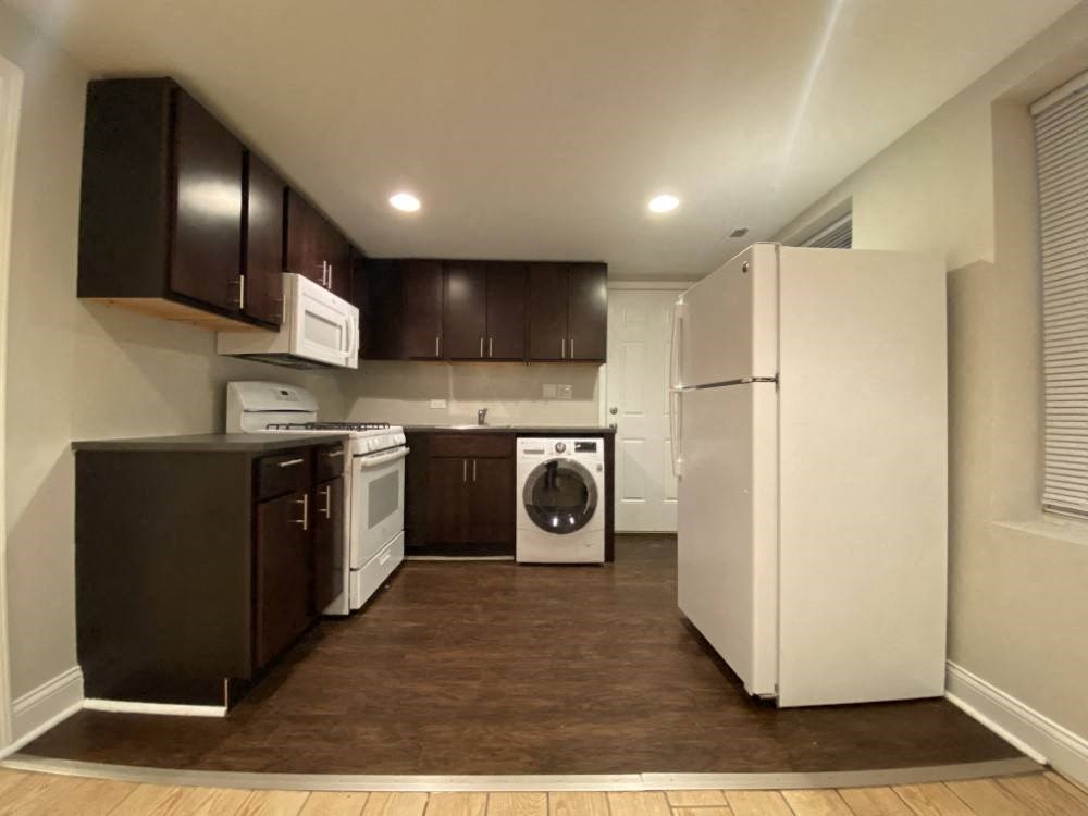 Full size appliances including a built in microwave