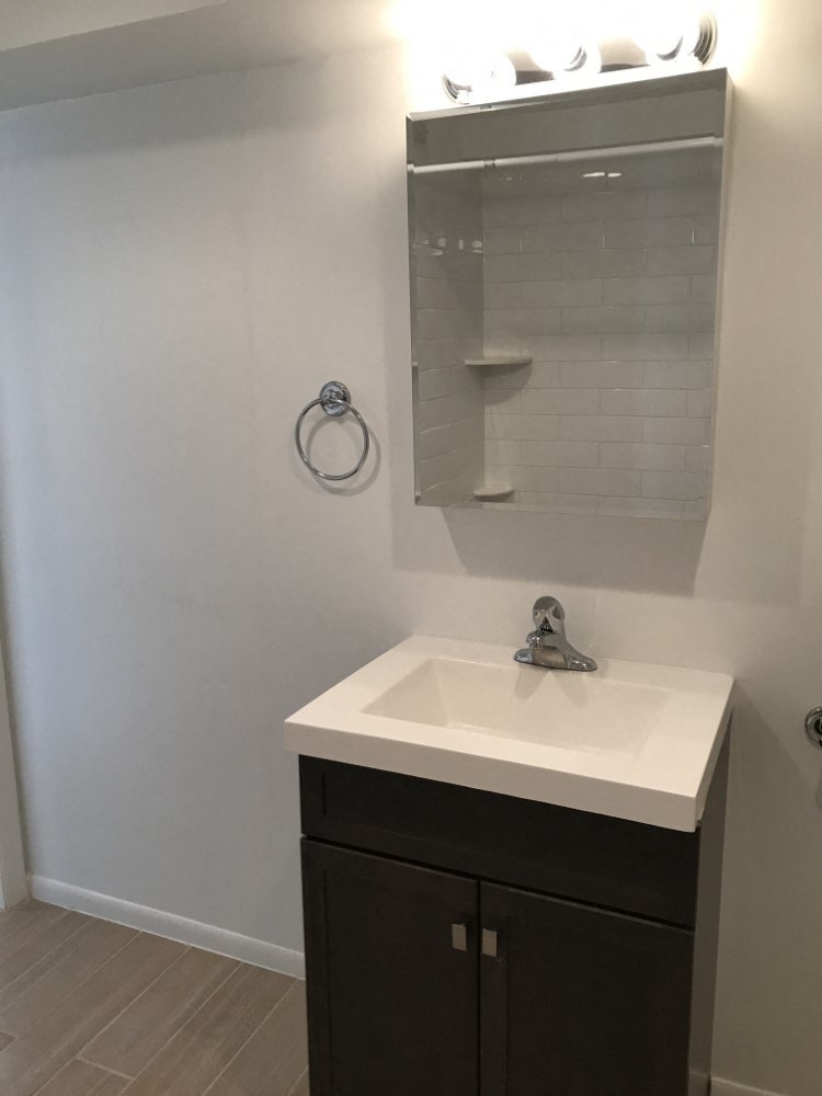 Bathroom with vanity storage