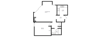 1 Bedroom, 1 Bathroom Floor Plan at 1801 N. Dayton