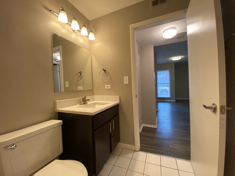 Bathroom with vanity storage