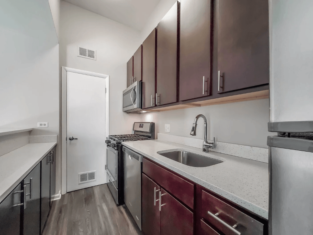 Modern and Updated Kitchen with Dark Cabinets