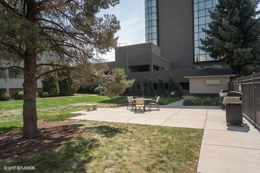 Exterior picnic tables and grills