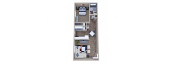 SouthGlenn Place floor plan with a bedroom and a living room