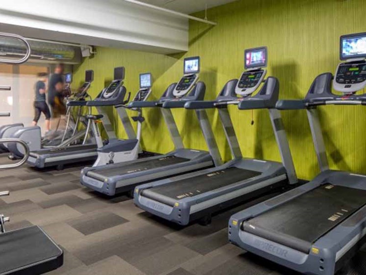Cardio machines in the fitness center
