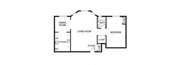 One Bedroom Floorplan at 1033 W Loyola, Illinois