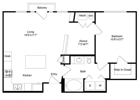 a floor plan of a house with a bedroom and a living room