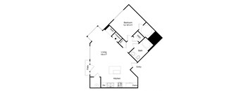 A black and white image of a house floor plan.