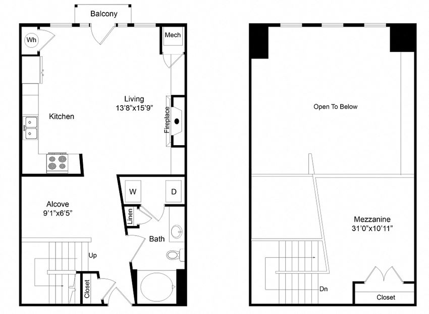 City Gate Park Avenue Loft one bedroom floor plan City Gate Park Avenue Loft one bedroom floor plan