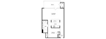 a floor plan of a small house with a bedroom and a living room