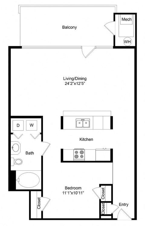 a floor plan of a small house with a bedroom and a living room
