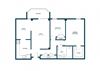 2 Bedroom 1 Bath Floor Plan 2 Bedroom 1 Bath Floor Plan at Trillium Apartments, Fairfax, VA