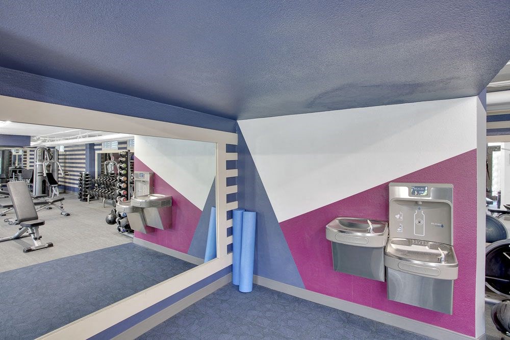 Water fountains in the new fitness center