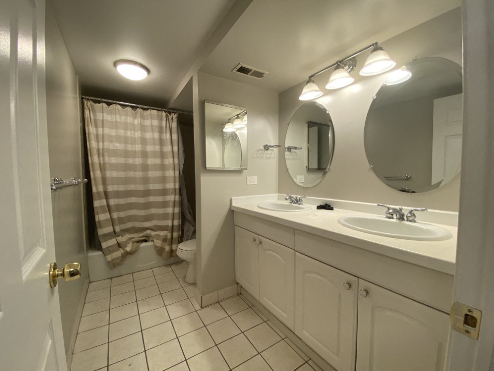 Large bathroom with upgraded double-vanity