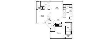 a floor plan of a house with a bedroom and a living room