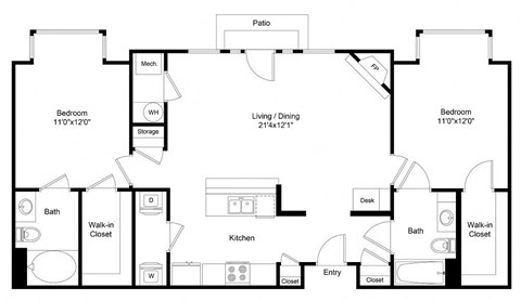 a floor plan of a house with a bedroom and a living room