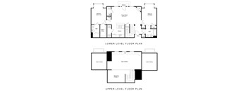 floor plan of the upper and lower floors of a house