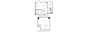floor plan of the upper and lower floors of a house