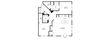 a floor plan of a house with a bedroom and a living room