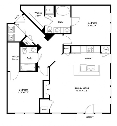 a floor plan of a house with a bedroom and a living room