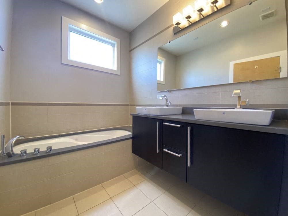 Whirlpool tub in the main bedroom