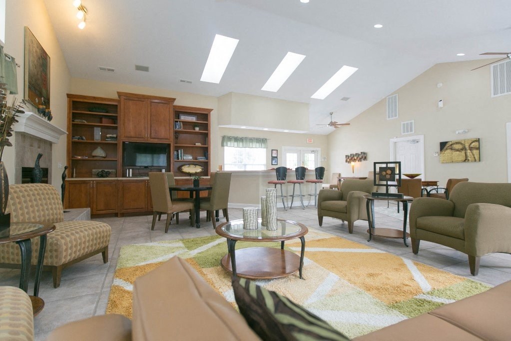 Leasing office with bar area