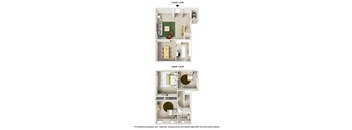 a floor plan of a town house with roommates