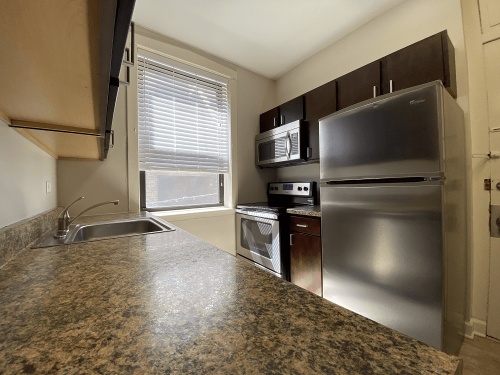 Stainless steel appliances with a built in microwave