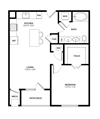 A1 one bedroom floorplan with 713 square feet A1 one bedroom floorplan with 713 square feet at The Westlyn, Warrenville, IL
