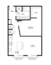 A2-3 one bedroom floorplan with 748 square feet A2-3 one bedroom floorplan with 748 square feet at The Westlyn, Illinois