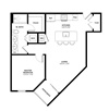A3 one bedroom floorplan with 711 square feet A3 one bedroom floorplan with 711 square feet at The Westlyn, Illinois, 60555