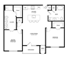 B1-1AC two bedroom floorplan with 1109 square feet B1-1AC two bedroom floorplan with 1109 square feet at The Westlyn, Warrenville, Illinois