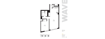 A black and white floor plan of a building with various rooms and levels indicated.