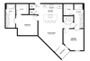 B3 two bedroom floorplan with 998 square feet B3 two bedroom floorplan with 998 square feet at The Westlyn, Illinois