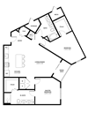 B4 two bedroom floorplan with 1208 square feet B4 two bedroom floorplan with 1208 square feet at The Westlyn, Illinois, 60555
