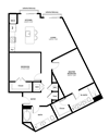 B5 two bedroom floorplan with 1146 square feet B5 two bedroom floorplan with 1146 square feet at The Westlyn, Warrenville, IL, 60555