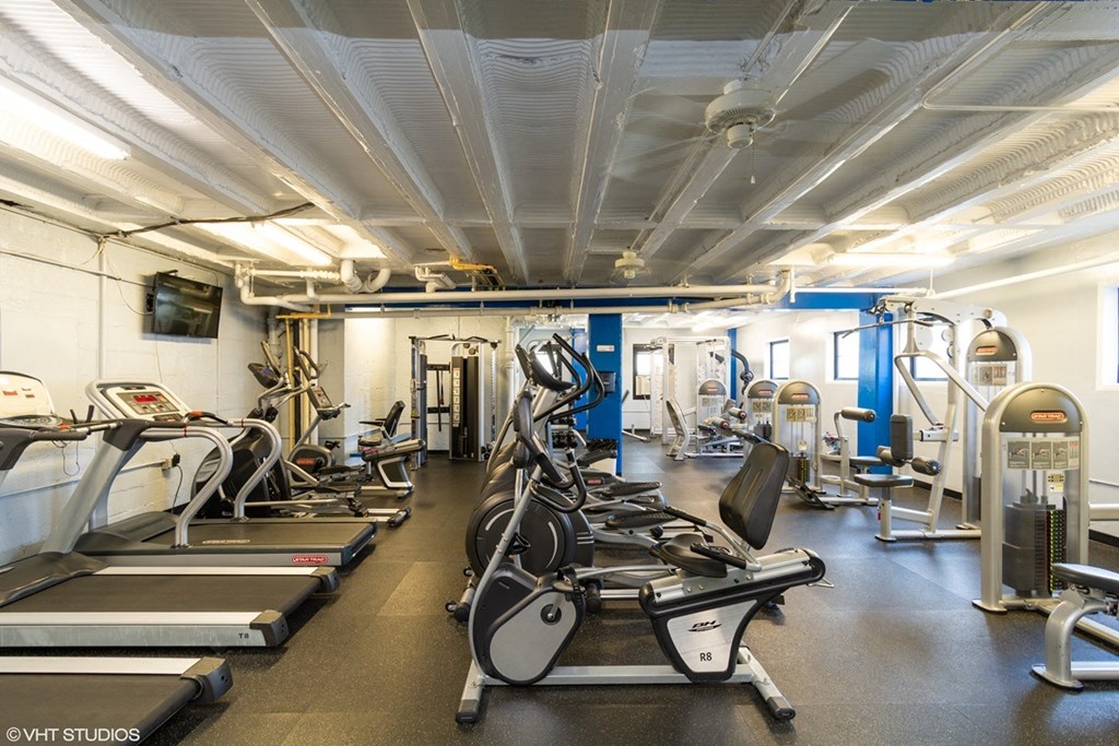 Fitness center at Bridgeyard Apartments in Alexandria, VA