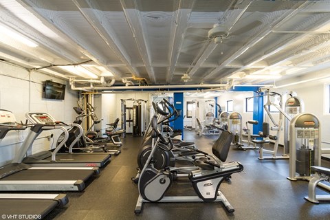 Fitness center at Bridgeyard Apartments in Alexandria, VA Fitness center at Bridgeyard Apartments in Alexandria, VA